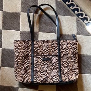 Vera Bradley zebra print tote bag